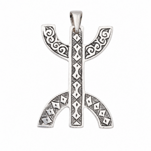 Berber Symbol Pendant African YAZ Charm Necklace Silver