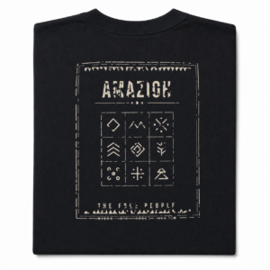 Berber T-Shirt Black Silver Cotton Diamond Eye Tribal