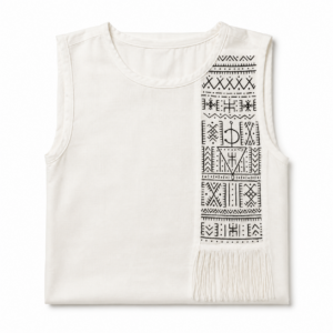 Berber Tank Top Symbol Sleeveless Handmade Cotton Shirt