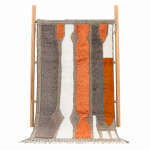 Berber Textured Handwoven Wool High-Pile Abstract Design Rug
