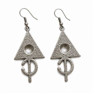 Berber Triangle Dangle Earrings Silver Tone Tribal Jewelry