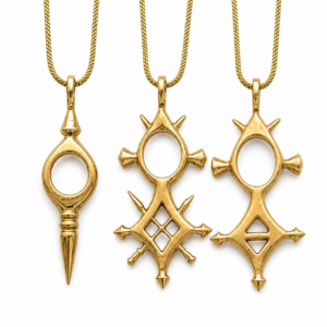 Berber Tuareg Brass Pendant Cross Spiritual Sahara Necklace