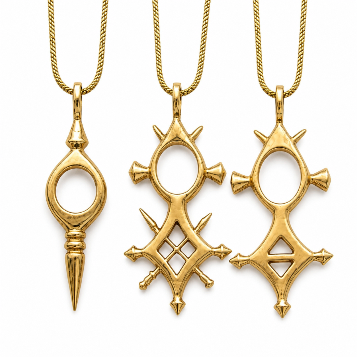 Berber Tuareg Brass Pendant Cross Spiritual Sahara Necklace