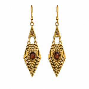 Berber Tuareg Labradorite or Garnet Gemstone Boho Earrings
