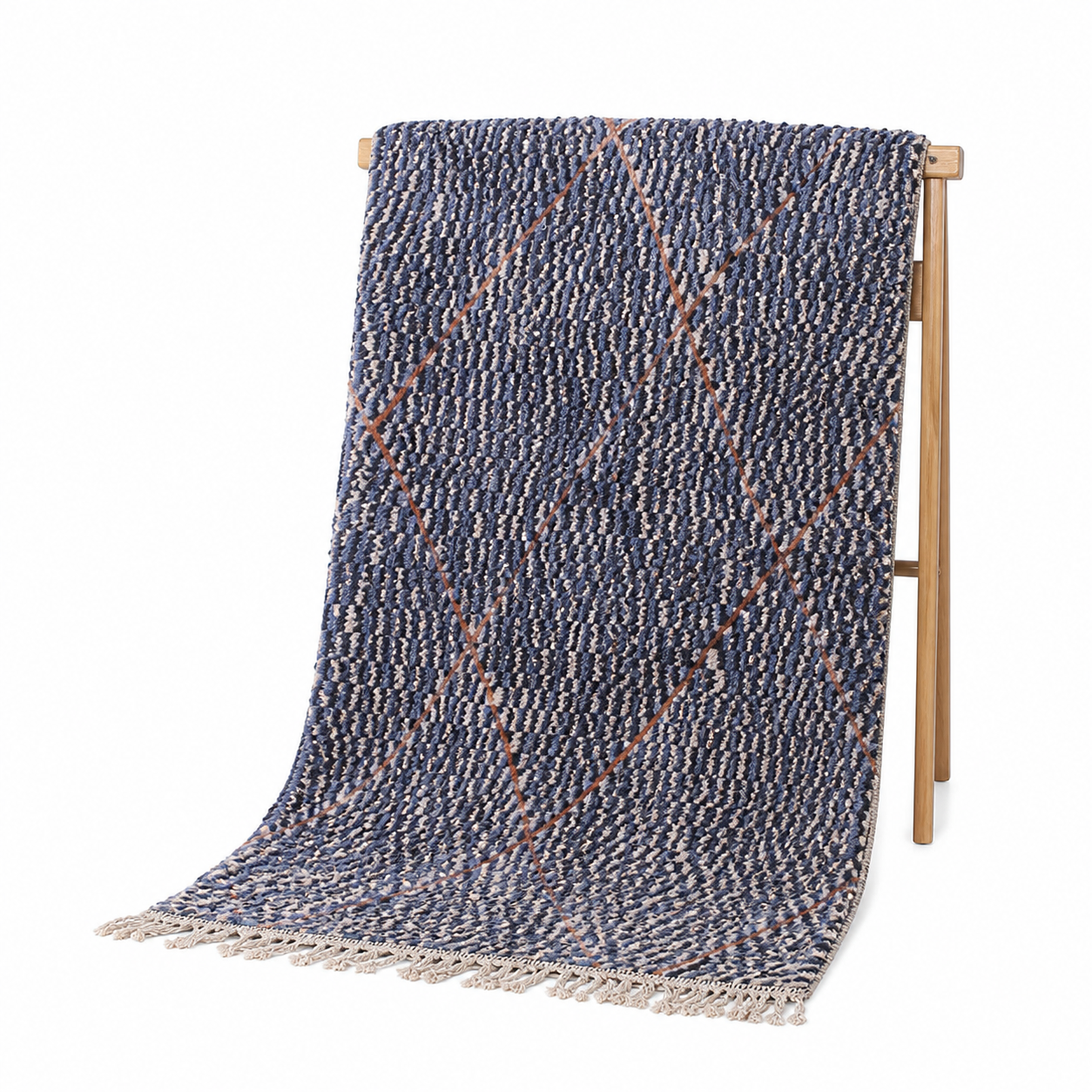 Berber Vintage Blue Rug 8.4 x 10 ft