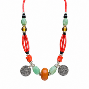 Berber Vintage Handmade African Tribal Jade Statement Necklace