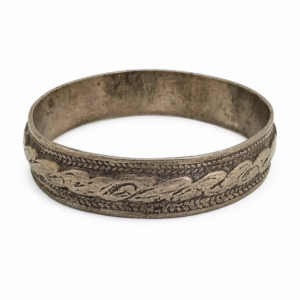 Berber Vintage Handmade Mixed Metal Twisted Tribal Bangle Bracelet