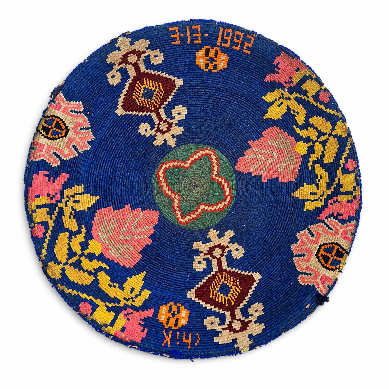 Berber Vintage Round Bread Basket White Wall Plate