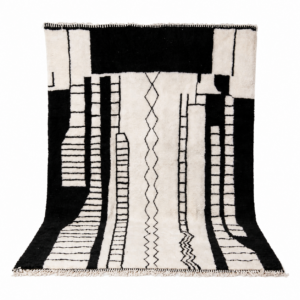 Custom Amazigh Berber Wool Neutral Living Room Geometric Handmade Rug