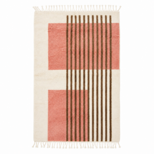 Custom Amazigh Berber Wool Neutral Living Room Geometric Handmade Rug