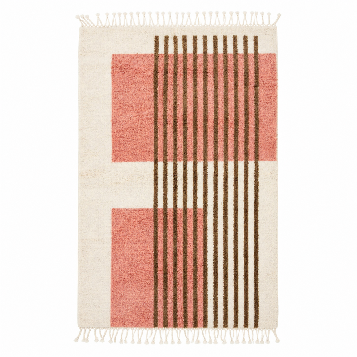 Custom Amazigh Berber Wool Neutral Living Room Geometric Handmade Rug