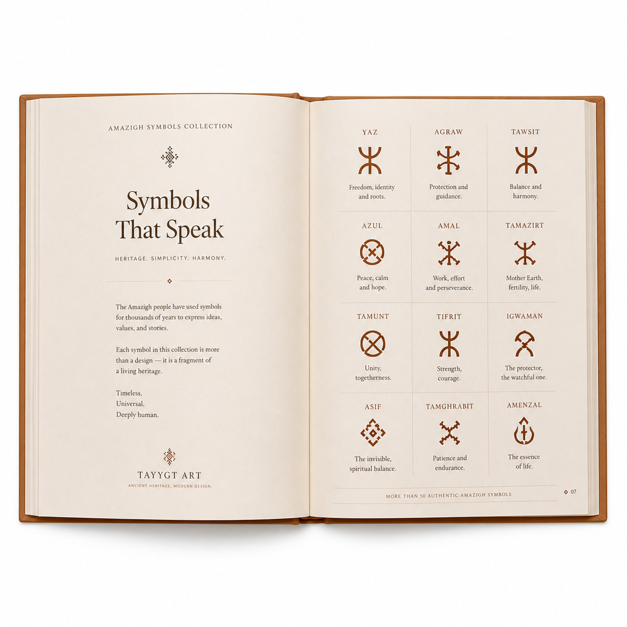 Amazigh Symbols Collection Tifinagh Wall Art Design Set