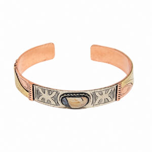 Handmade Amazigh Berber Amber Pure Copper Adjustable Bangle Bracelet