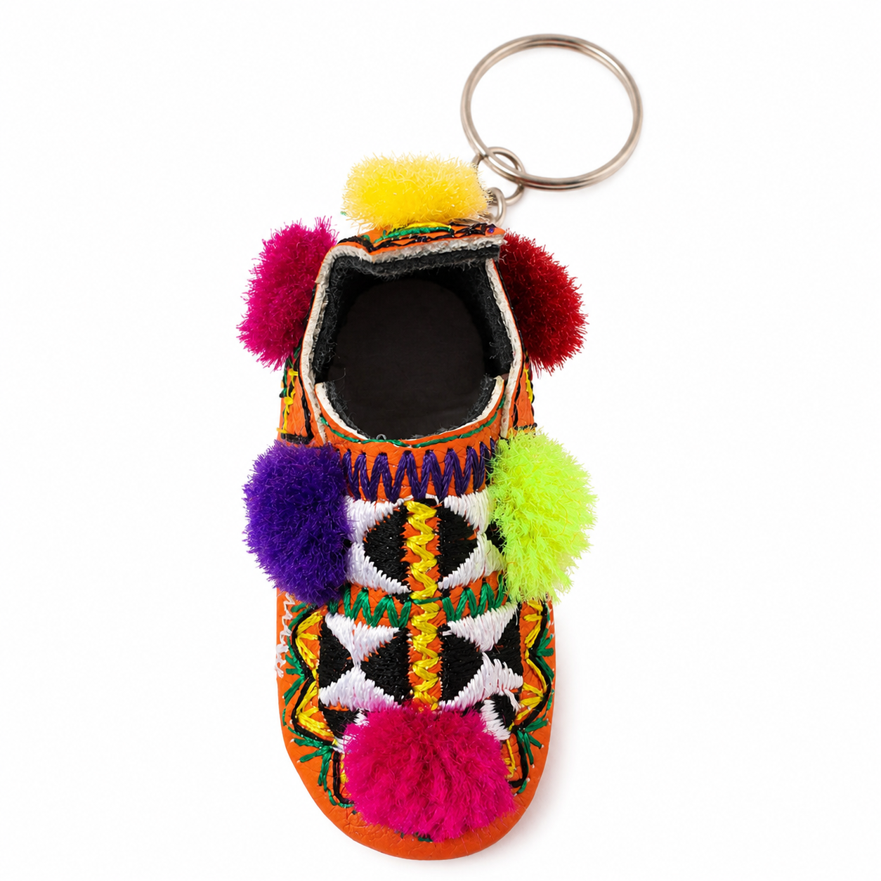 Handmade Amazigh Berber Anti-Atlas Multicolor Miniature Keychain Shoes