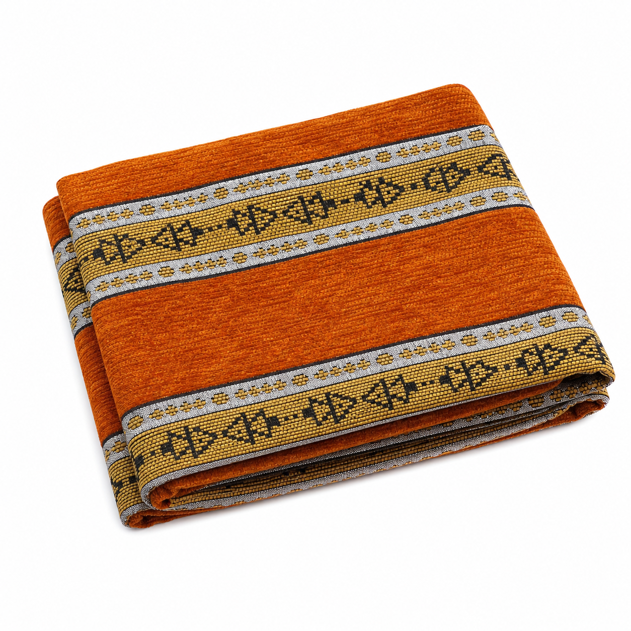 Handmade Amazigh Berber Cotton Chenille Woven Pattern Throw Pillow