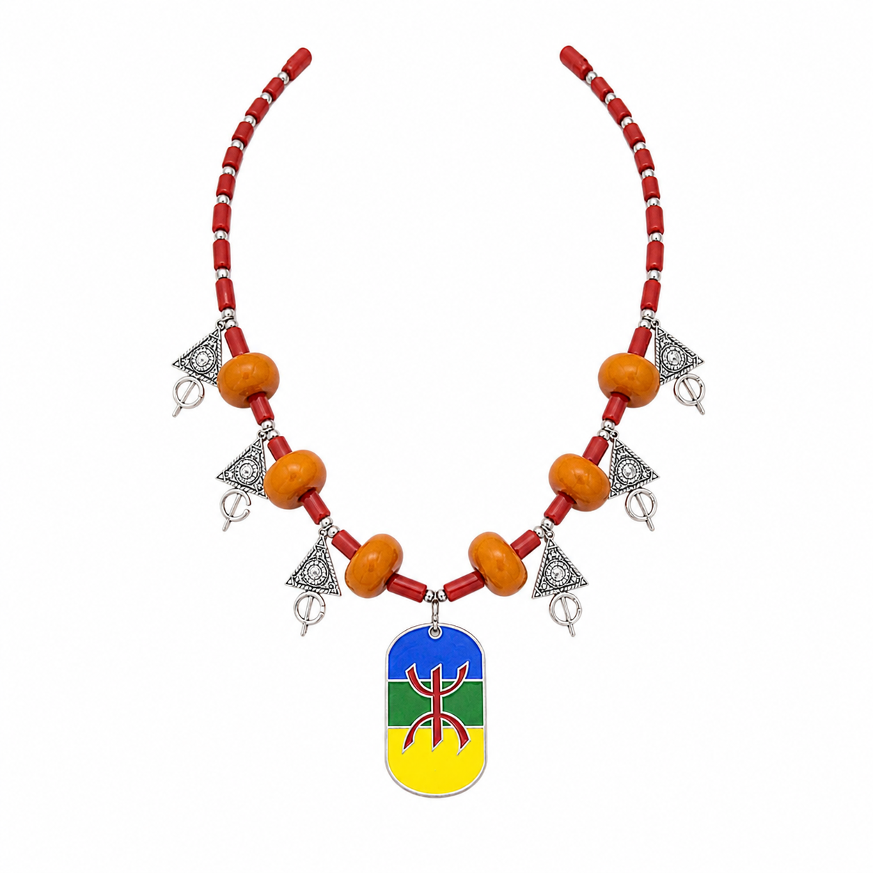 Handmade Amazigh Berber Tifinagh Yaz Symbol Lightweight Ethnic Necklace