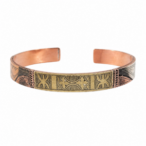 Handmade Amazigh Berber Tuareg Engraved Adjustable Brass Bangle Bracelet