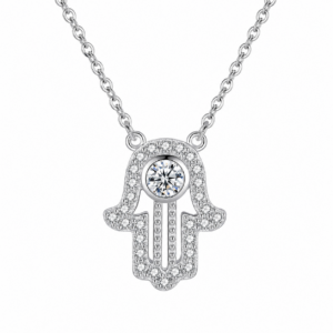 Handmade Amazigh Kabyle 925 Sterling Silver Zircon Pendant Necklace