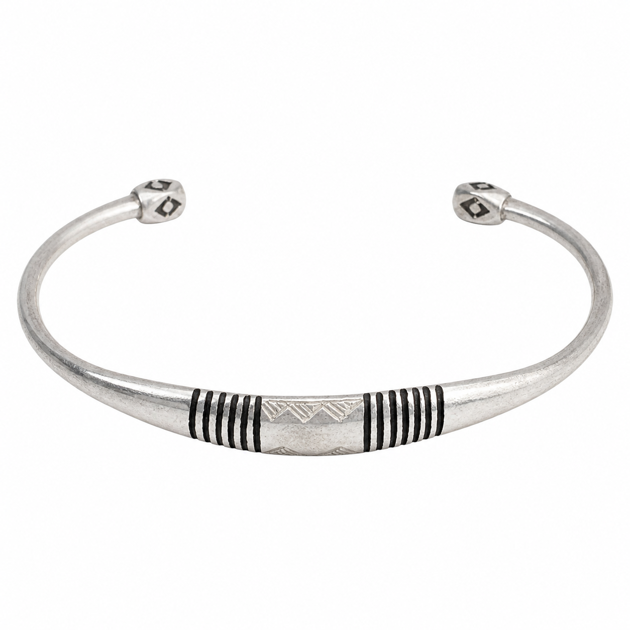 Handmade Amazigh Tuareg Sahara Tribal Silver Adjustable Cuff Bracelet