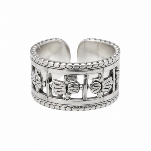Handmade Berber Amazigh 925 Sterling Silver Khomsa Hamsa Adjustable Ring