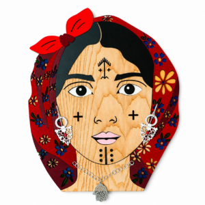 Handmade Tunisian Amazigh Berber Woman Wooden 3D Wall Art