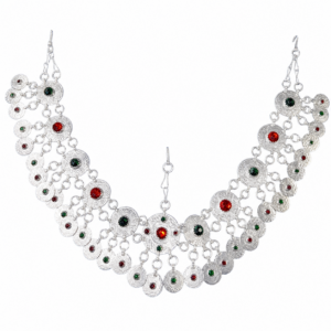 Traditional Amazigh Berber Tawnza Silver-Plated Handmade Headpiece Necklace