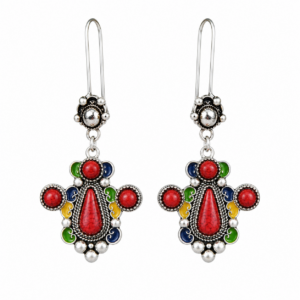 Traditional Kabyle Amazigh Berbères Handmade Colorful Dangle Earrings