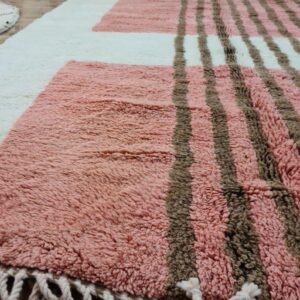 Custom Amazigh Berber Wool Neutral Living Room Geometric Handmade Rug
