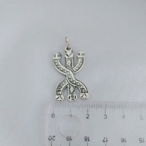 Berber Symbol Pendant African YAZ Charm Necklace Silver