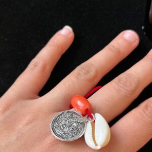 Amazigh Rif Traditional Adjustable Pearl Ring for Henna Style