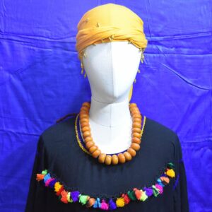 Old Berber Amazigh Loban Ambar Resin Tribal Statement Necklace
