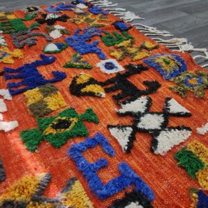 Berber Colorful Authentic Wool Area Taznakhet Boho Rug