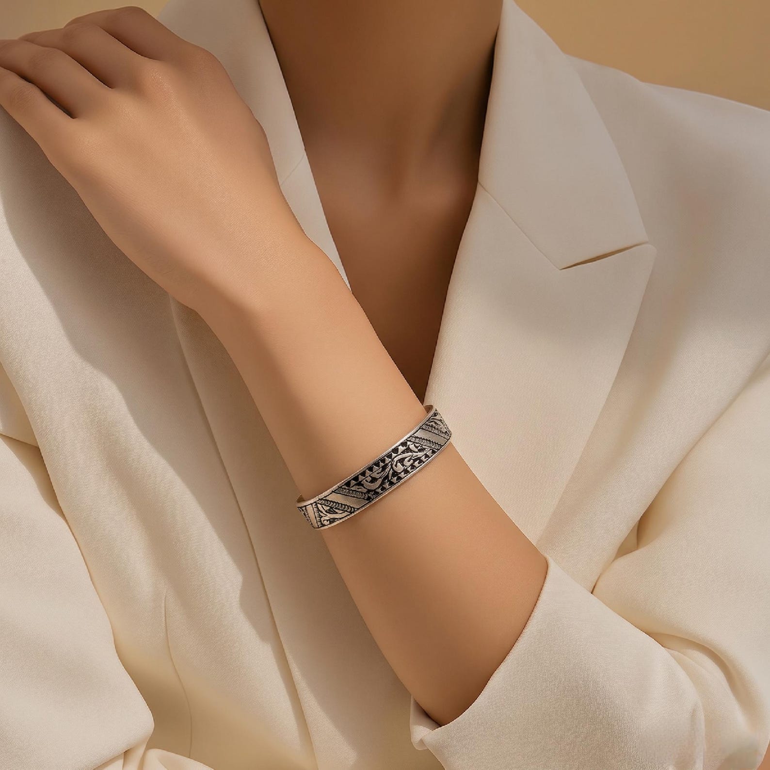 Berber Authentic Silver Sterling Bangle Handmade Tunisian Bracelet