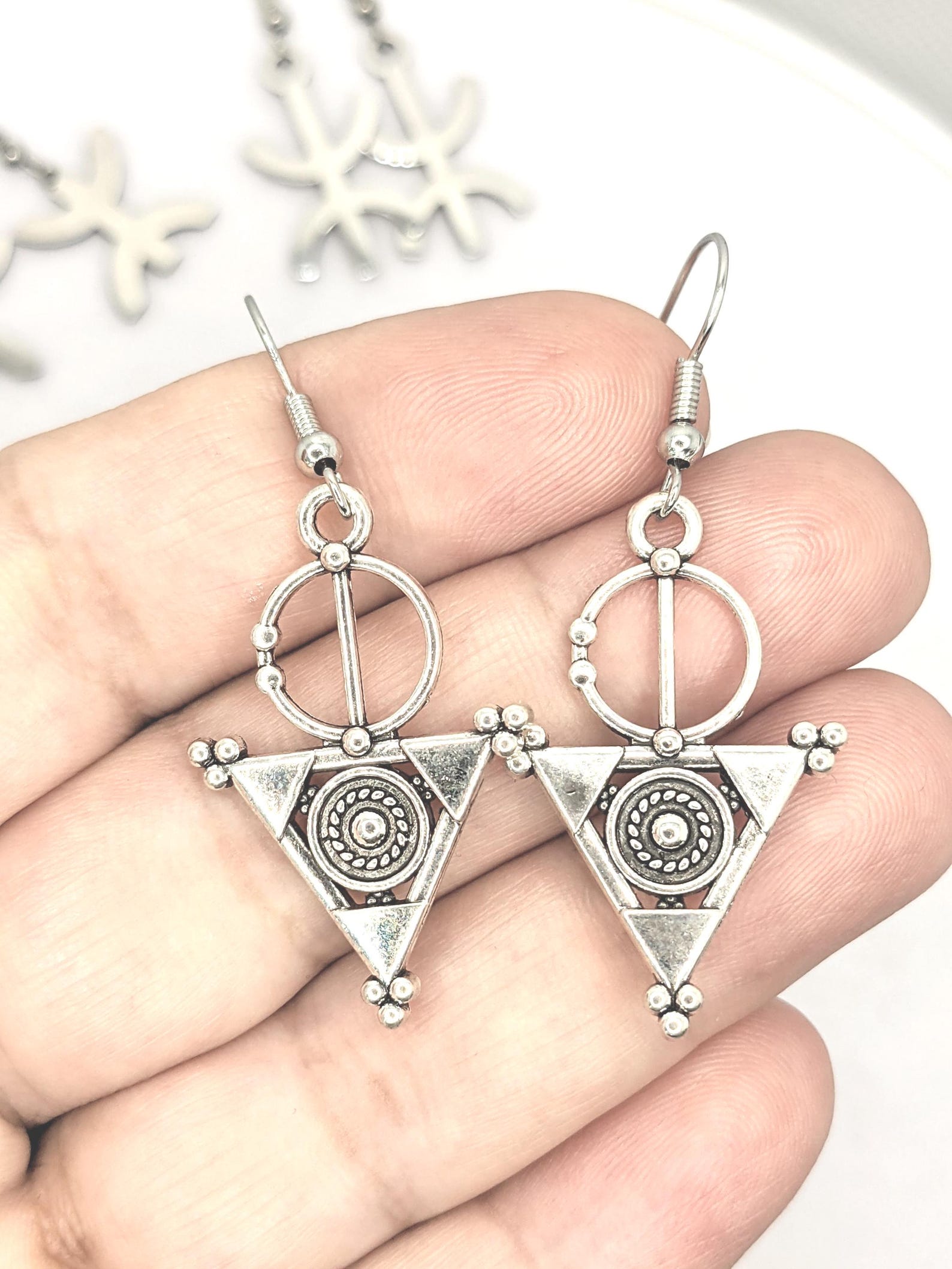 Amazigh Boucles d oreilles femme berbère Tizerzit Earrings