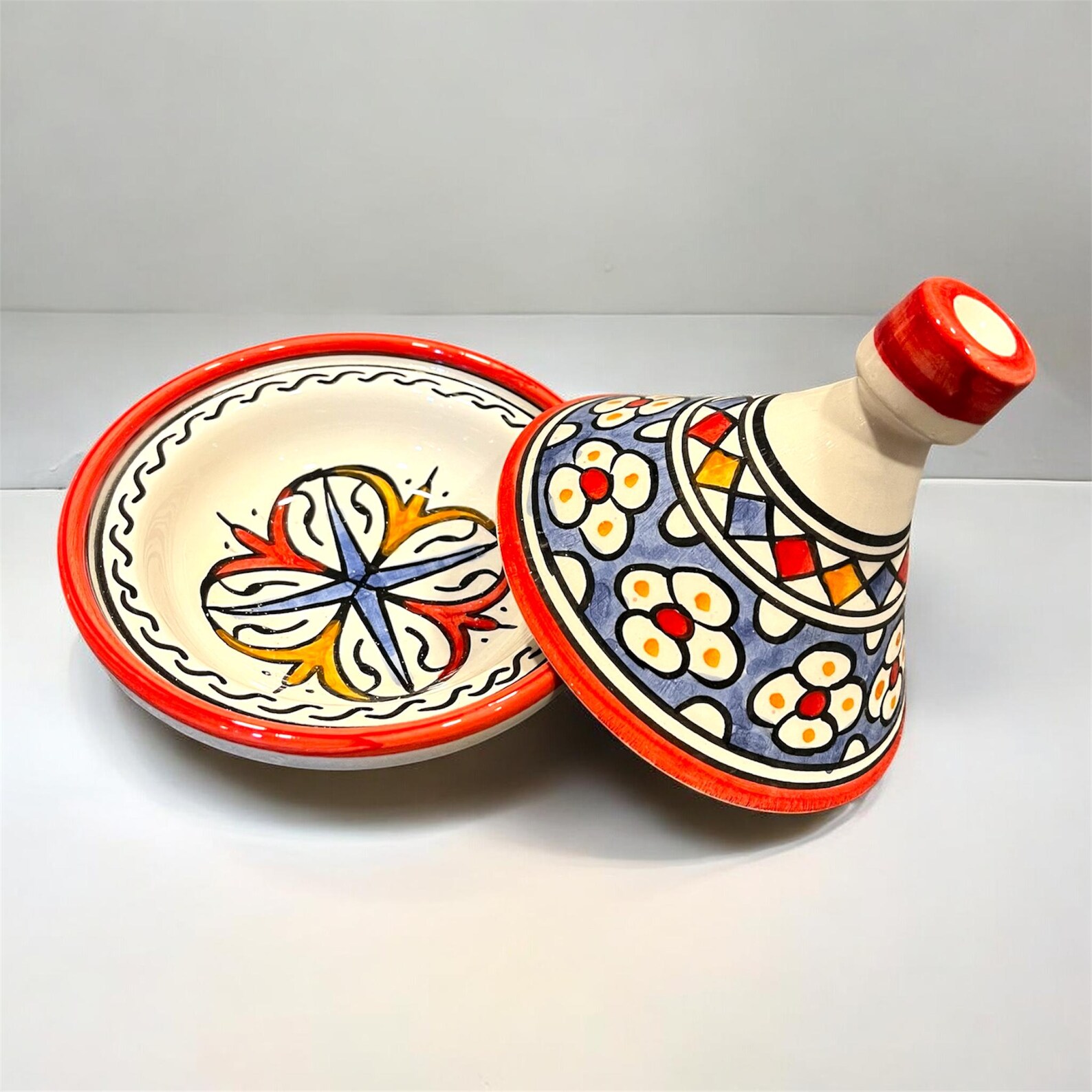 Berber Handmade Ceramic Mini Colorful Artisan Tagine 12cm