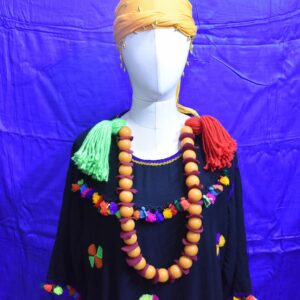 Amazigh Berber Loban Resin Amber Tassel Statement Bead Necklace