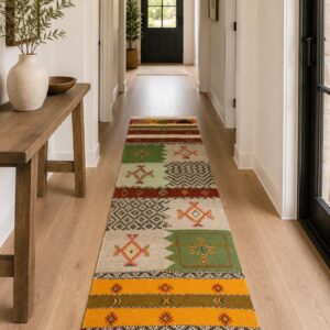 Berber Handmade Wool Runner Rug Authentic Kilim Hallway Carpet