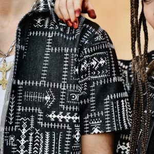 Berber Unisex Handmade Cotton Symbol Print Hand Shirt