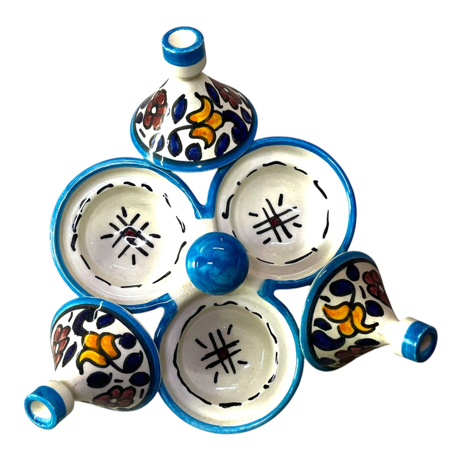 Amazigh Handmade Ceramic Spice Holder Set of 3 Tagine