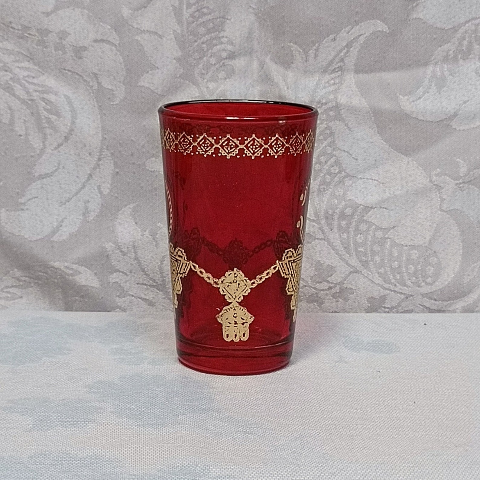 Amazigh verres à thé Six marocains colorés Handmade