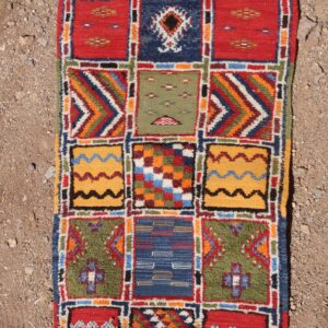 Amazigh Handmade Colorful Wool Runner Rug Hallway Carpet