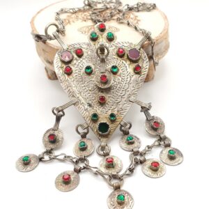 Berber Silver Coin Pendant Jewelry Leather Tribal Necklace