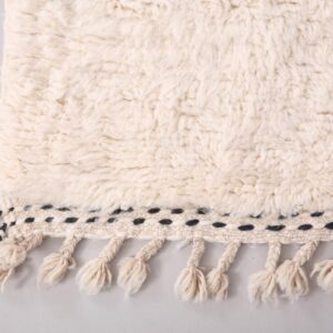 Berber Custom Design Wool Neutral Geometric Living Room Rug
