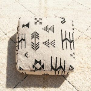 Amazigh Kilim Wool Floor Cushion Cover Boho Pouf