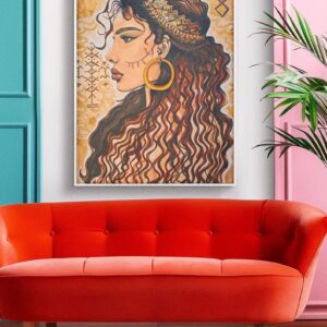 Amazigh La Gazelle Modern Watercolor Portrait Digital Wall Art