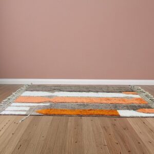 Berber Textured Handwoven Wool High-Pile Abstract Design Rug