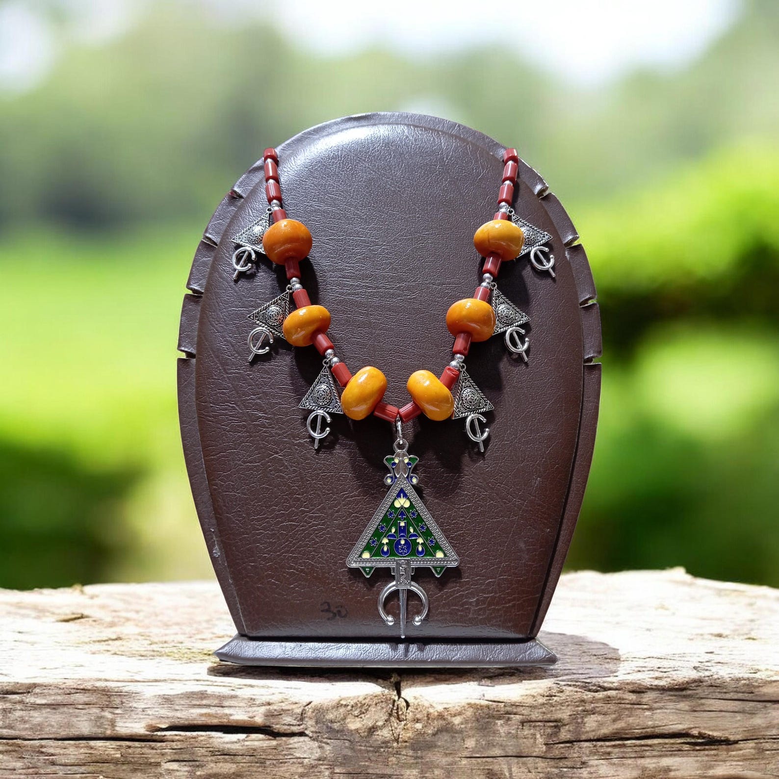 Berber Handmade Traditional Jewelry Tribal Necklace Silver Pins