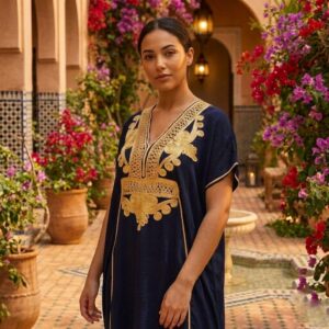 Berber Original Dress bleu gold caftan sea Kaftan