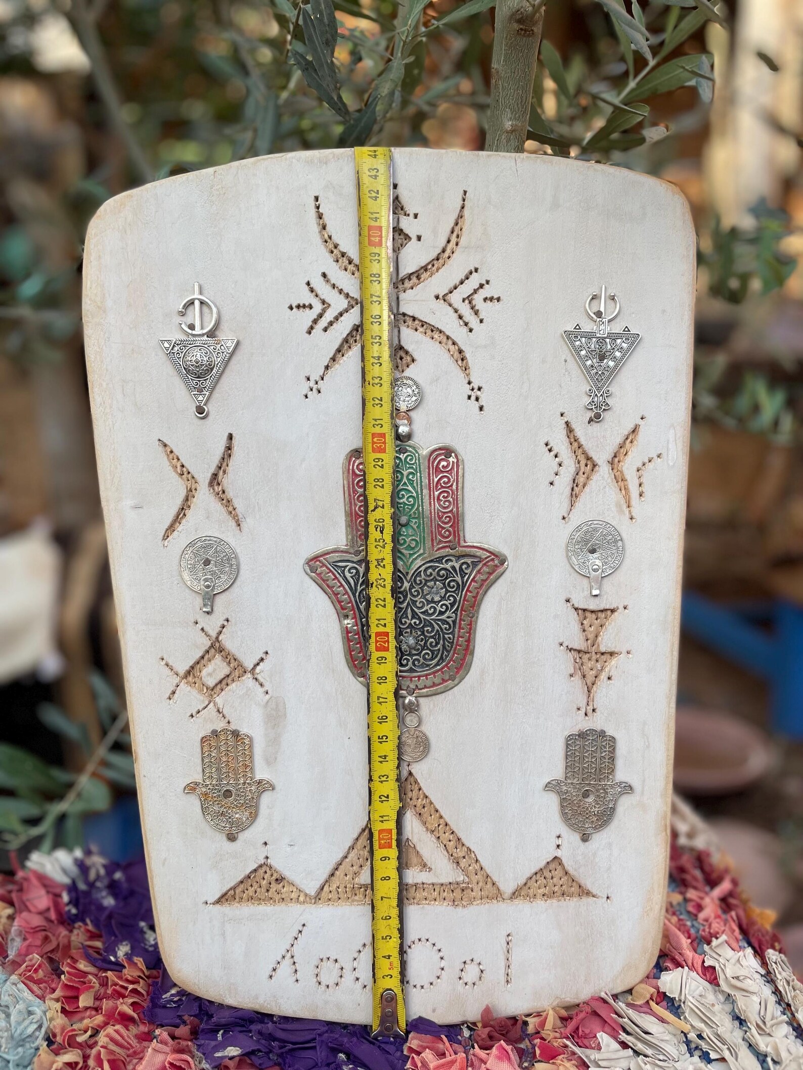 Berber Handmade Willow Wood Hamsa Wall Decor Symbols Boho Art