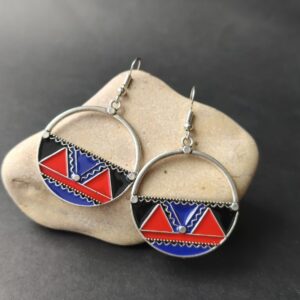 Amazigh Boucles d oreilles ethniques rondes Kabyle Earrings